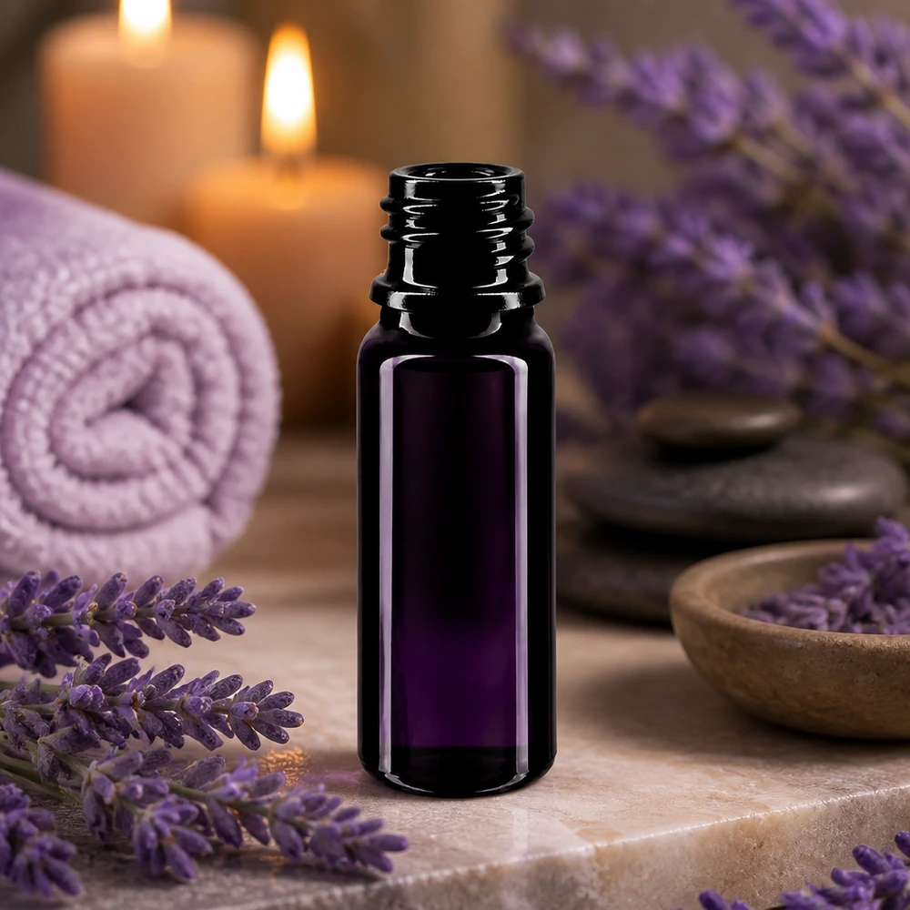 Violetglas fles 10ml DIN 18 (Mironglas) Lichtbeschermend violet glazen flesje 10ml DIN 18 behoudt optimaal de kwaliteit van natuurlijke producten