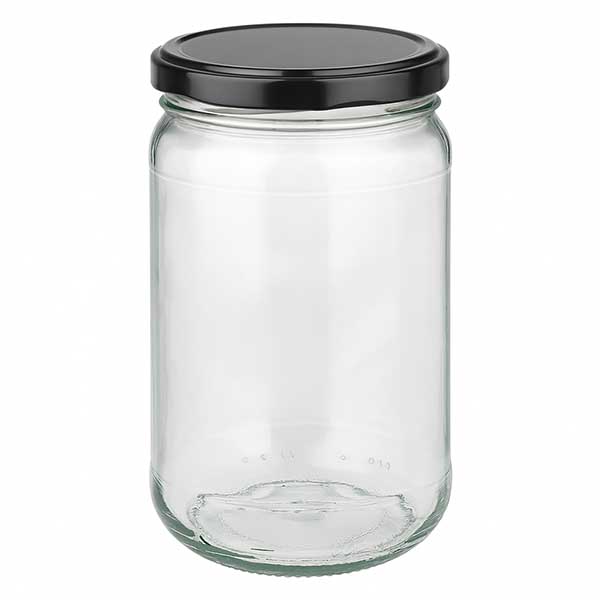 305ml rond glas met BasicSeal deksel zwart UNiTWIST