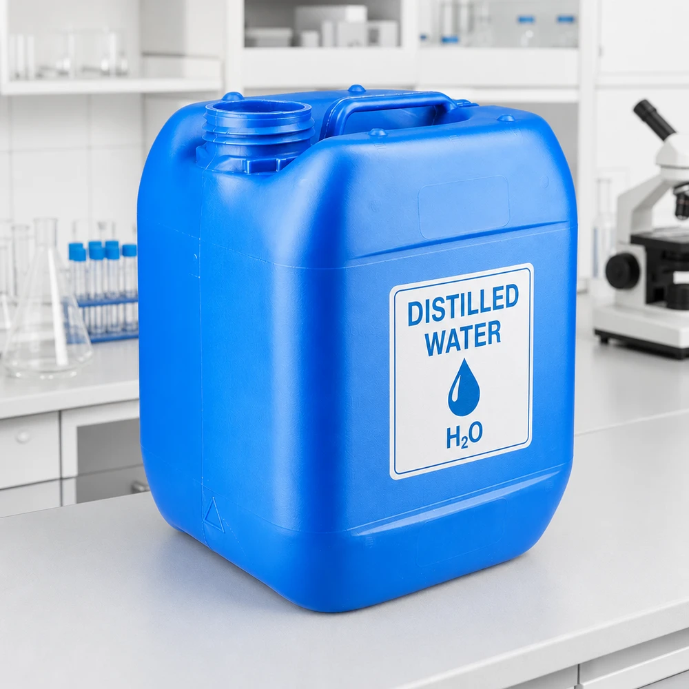 Canister 5 liter blauw zonder sluiting Blauwe laboratoriumkan van 5 liter zonder dop, geschikt voor water en chemicaliën