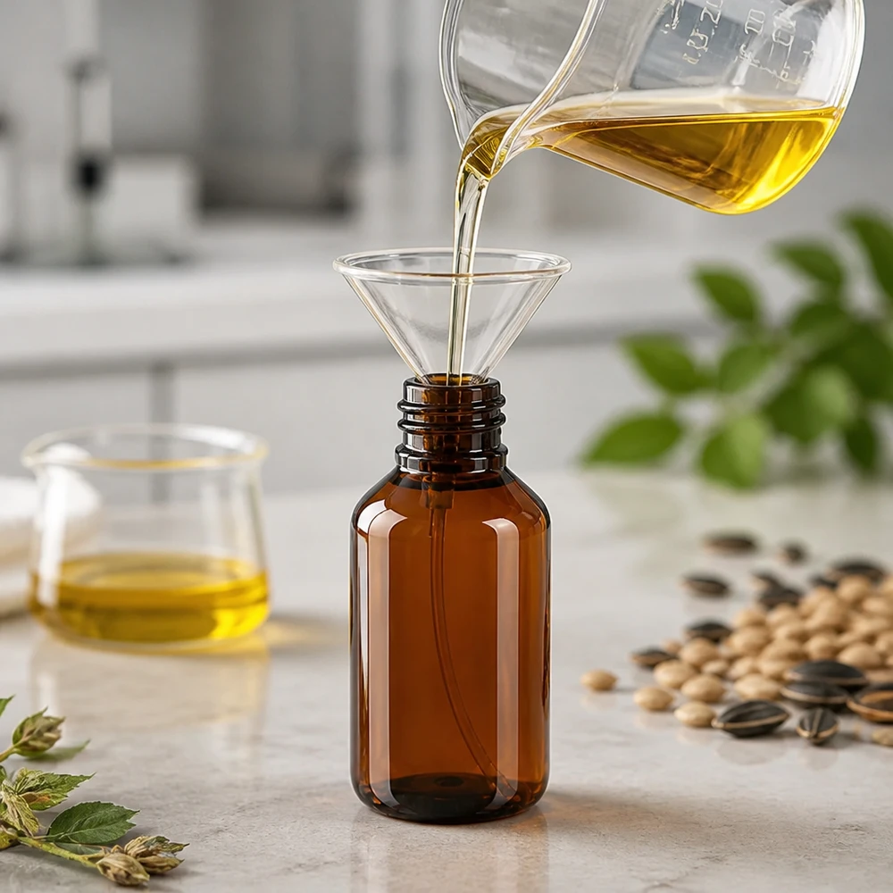 100 ml PET medicijnfles met verstuiver zwart GCMI 28/410 incl. dop transparant, standaard Nachfüllbare 100ml PET Flasche mit schwarzem Feinnebel Zerstäuber für Kosmetiköle