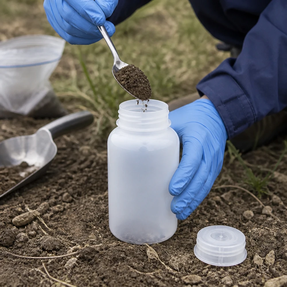 Wijde hals laboratoriumfles 500ml met sluiting 500ml Weithalsflasche Schraubverschluss für Freilandproben bei Bodenuntersuchung und Umweltmonitoring