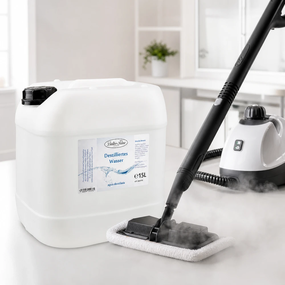 15 liter gedestilleerd water - Aqua dest in blanke premium jerrycan van Doktor Klaus
