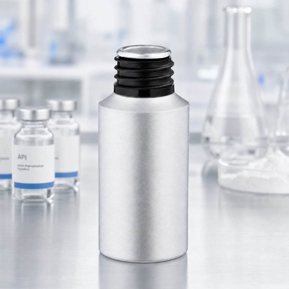Lichtgewicht aluminium flesje van 30 ml met ingemaakte coating, ideaal voor transport