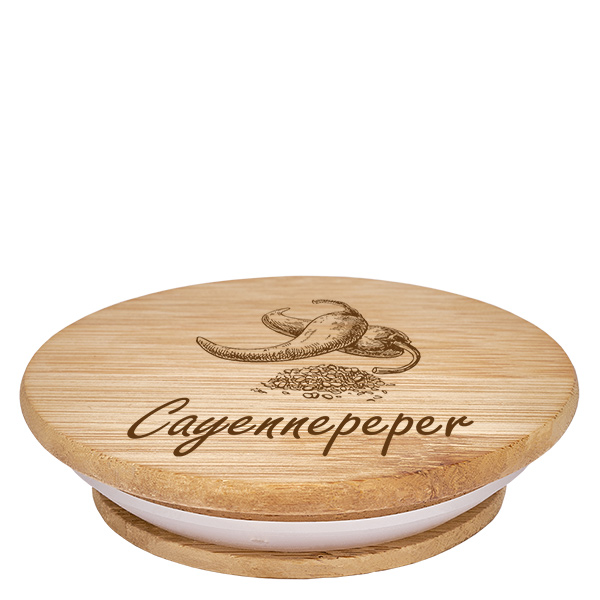 Houten deksel "Cayennepeper" voor WECK RR60 Houten deksel "Cayennepeper" voor WECK RR60