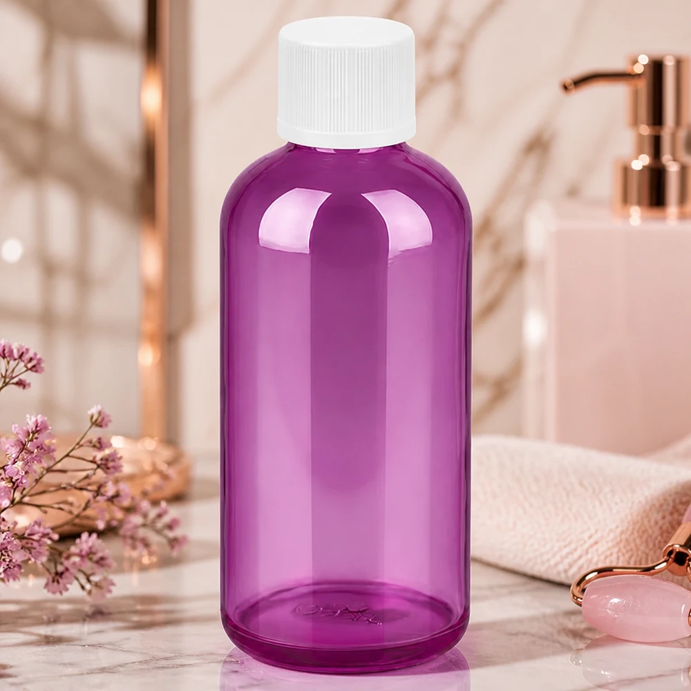 Hersluitbare fles van 100 ml in paars met robuust materiaal voor dagelijks gebruik