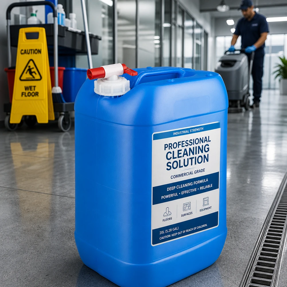 Canister 25 liter blauw met aftapkraan Industriële jerrycan van 25 liter, blauw, met tapkraan voor professionele reinigingsmiddelen