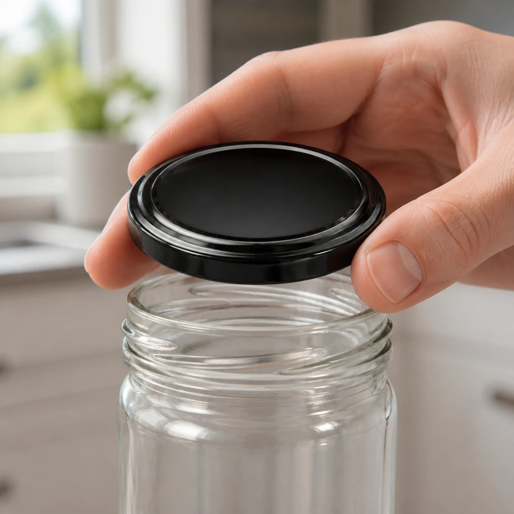 BasicSeal TO70 deksel zwart 70 mm sluitingsproces leeg glas keuken UNiTWIST
