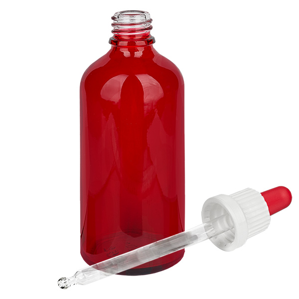 100ml pipetfles wit/rood OV RedLine UT18/100 100ml pipetfles wit/rood OV RedLine UT18/100