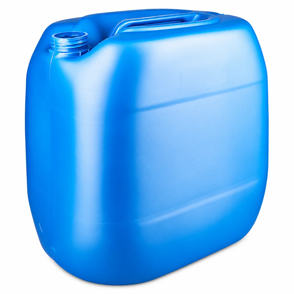 Grote blauwe lege jerrycan van 30 liter zonder dop, geschikt voor allerlei soorten vloeistoffen