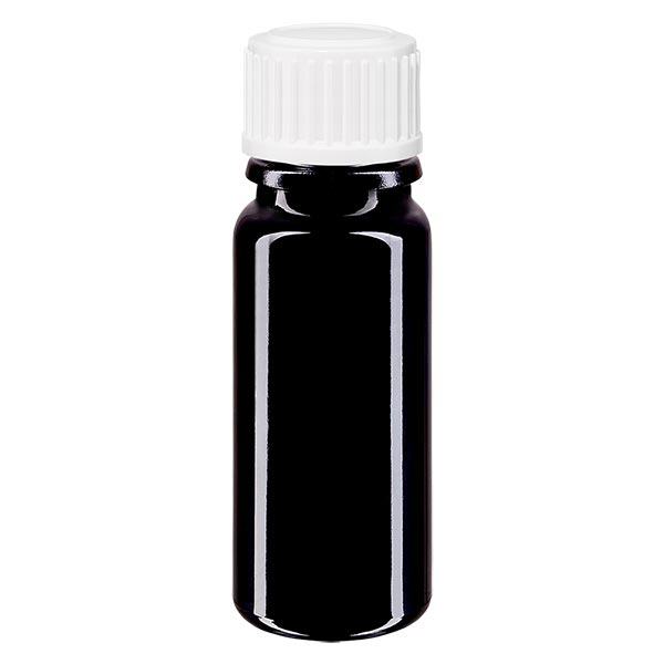 Violetglas fles 10ml DIN 18 met wit schroefsluiting Violetglas fles 10ml DIN 18 met wit schroefsluiting