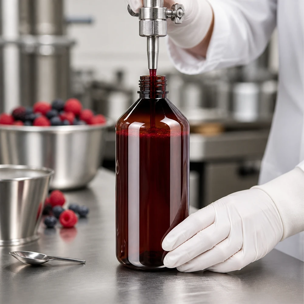 Bruine PET-fles van 1000 ml met OV-sluiting, geschikt voor professionele sapproductie