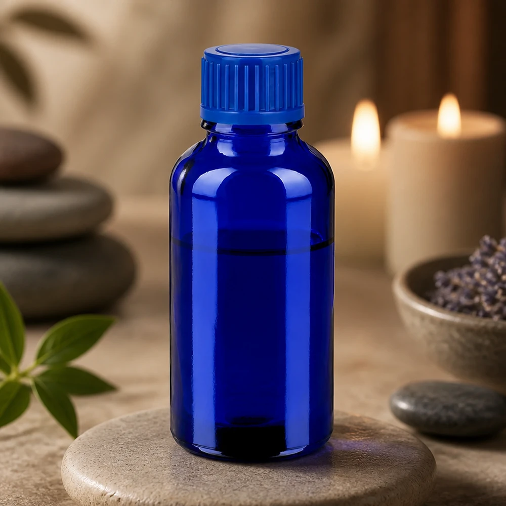 Professionele blauwe glazen fles 30ml BlueLine serie voor farmaceutische toepassingen