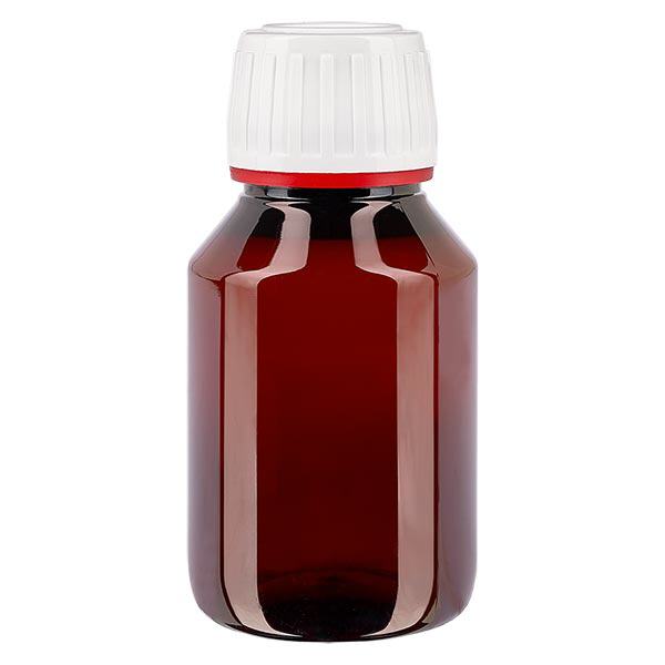 PET fles 50ml met wit OV fijn geribbeld PET fles 50ml met wit OV fijn geribbeld