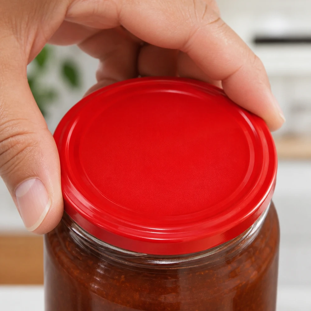 UNiTWIST TO82 metalen deksel, rood, 82 mm, geschikt voor potten met jam of saus