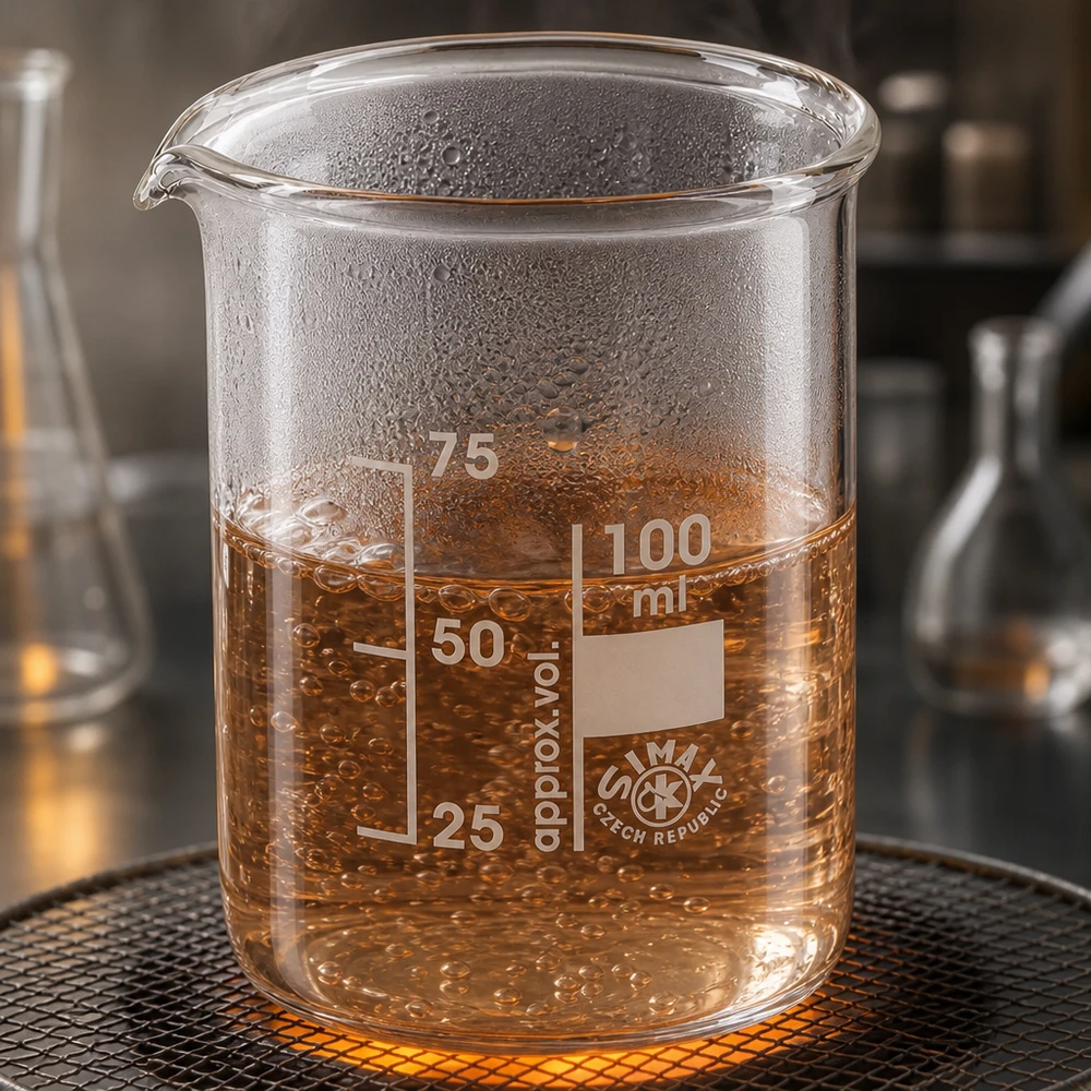 Hittebestendig bekerglas 100ml lage vorm met praktische schenktuit voor laboratoriumwerk