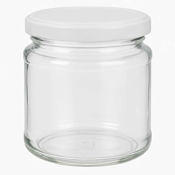 212ml rond glas met BasicSeal deksel wit UNiTWIST