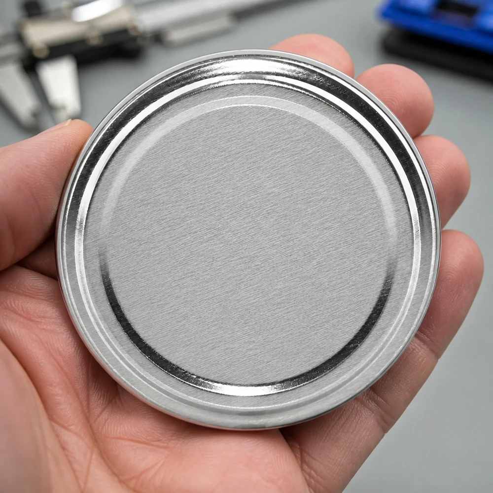 Geborsteld metalen oppervlak, 58 mm BasicSeal-deksel, zilver, TO58, UniTwist-kwaliteit
