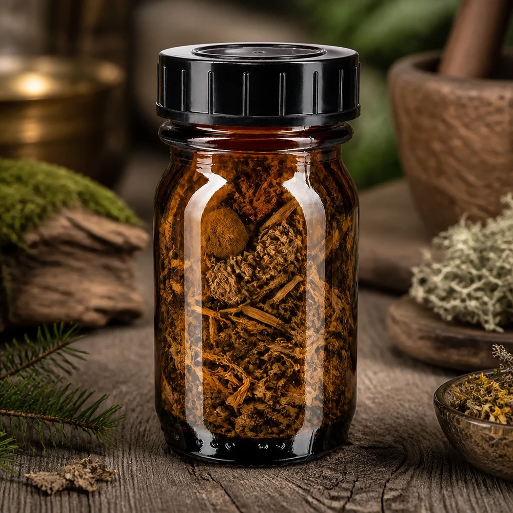 Brede-mond potjes 30ml gemaakt van hoogwaardig amber glas voor het optimaal bewaren van kruiden