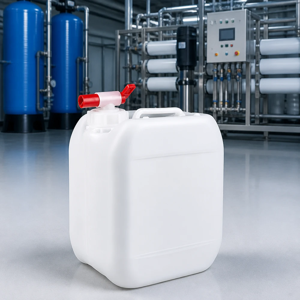 Canister van 5 liter met uitloopkraan aan de zijkant en schroefdop voor industriële toepassingen