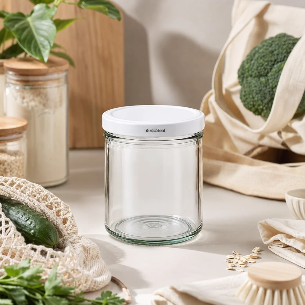 167ml bekers met BioSeal deksel wit UNiTWIST UNiTWIST Sturz167 Glas mit BioSeal Deckel nachhaltiges Wohnen Zero Waste Küche Öko-Lifestyle Naturmaterialien