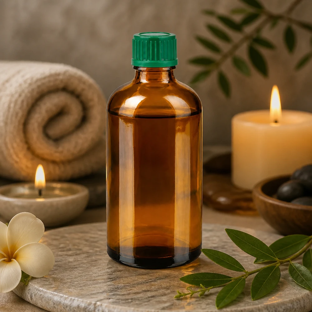 Veelzijdige amberkleurige glazen fles van 100 ml met milieuvriendelijk ontwerp voor duurzame productopslag