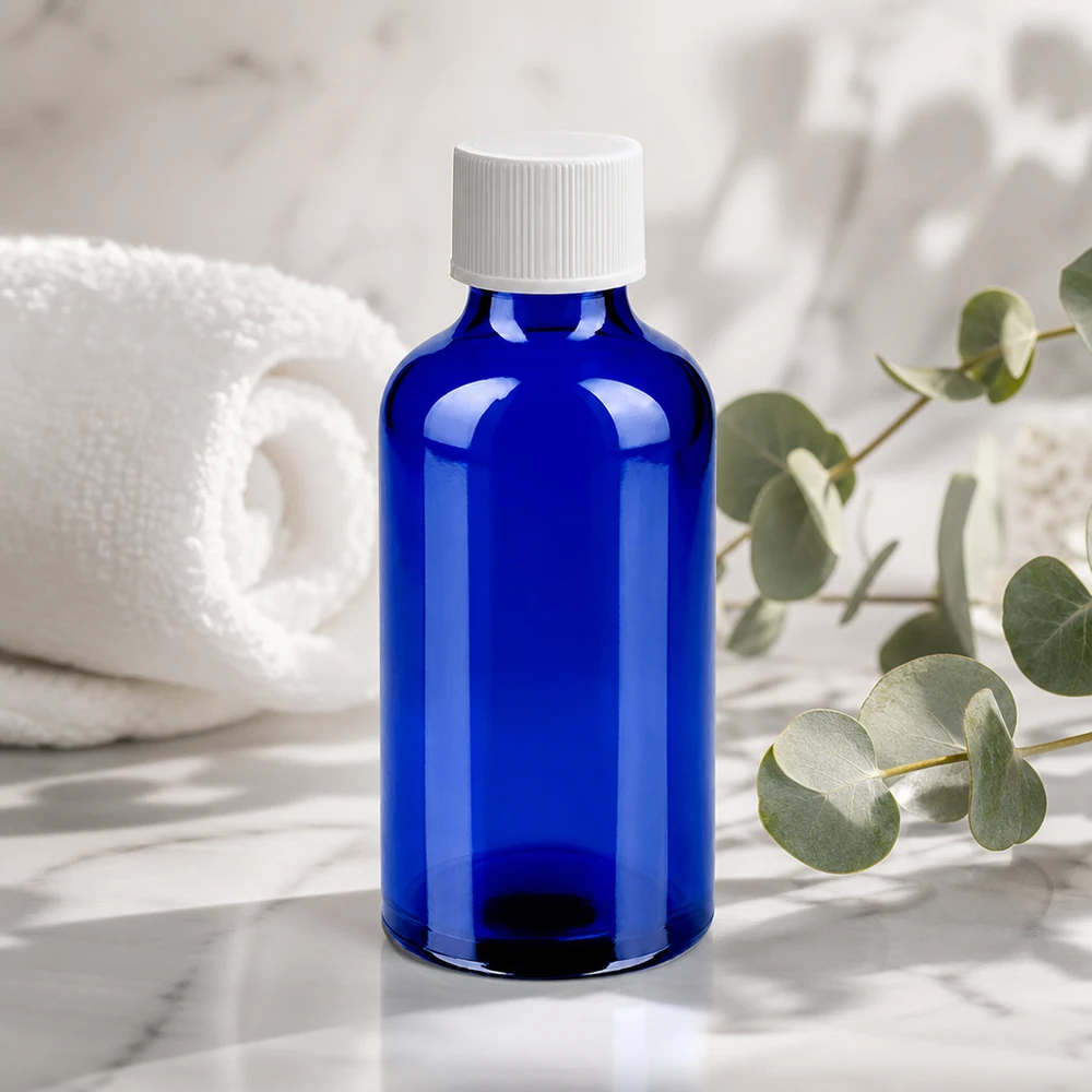 Handig 50ml flesje van apothekerskwaliteit met praktische witte schroefdop