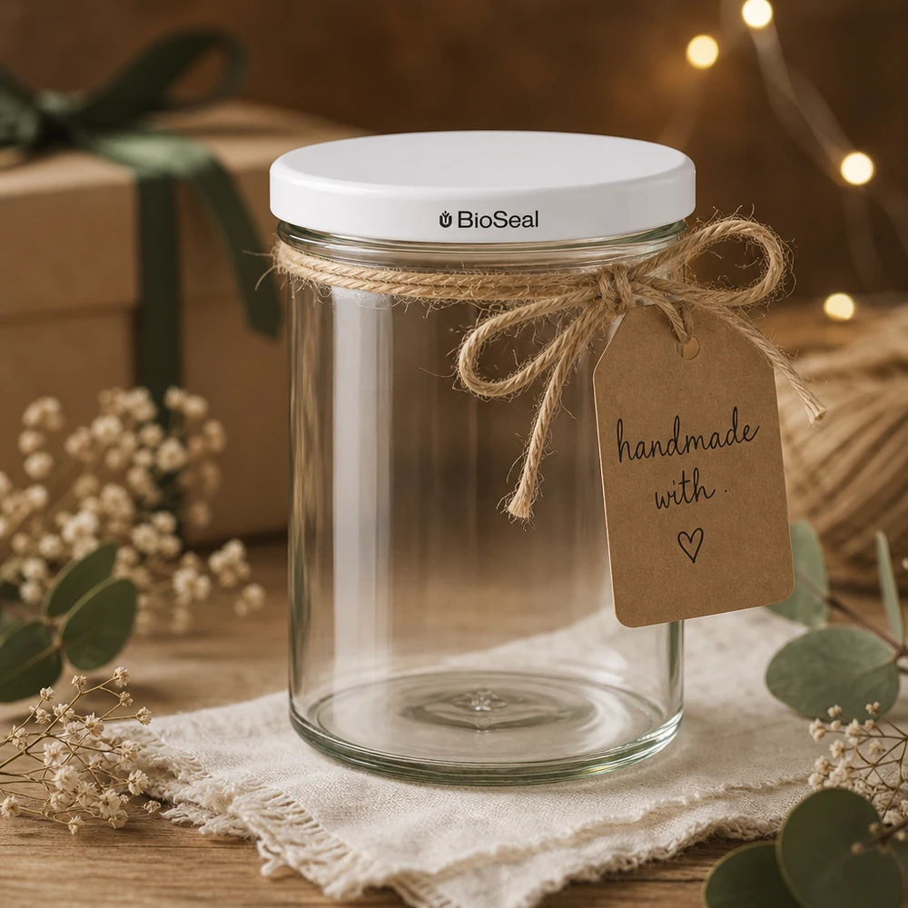 435ml bekers met BioSeal deksel wit UNiTWIST UNiTWIST bekers 435ml als geschenkverpakking met raffia koord en handgemaakte hanger toont creatieve DIY decoratie ideeën