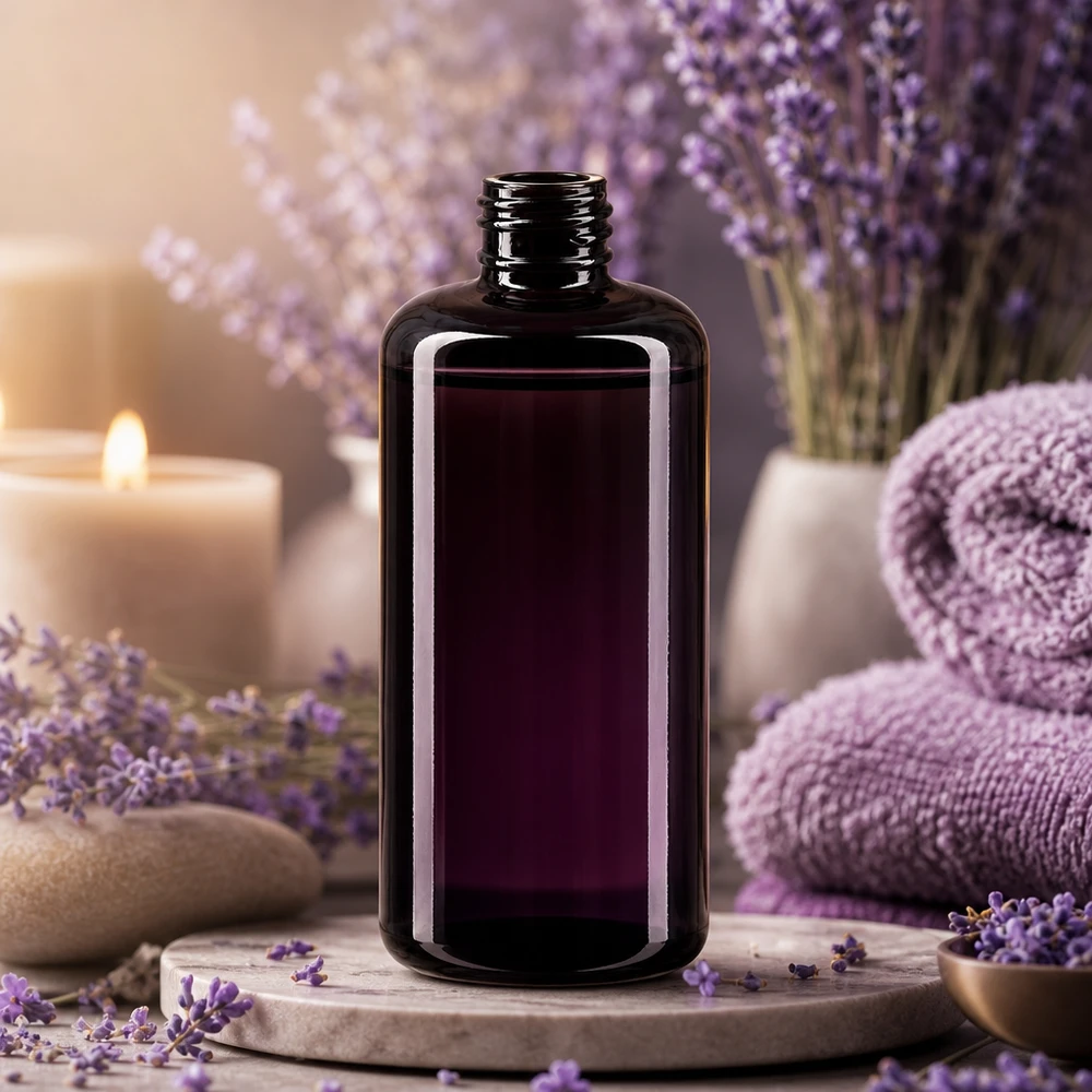 Robuuste 200ml Draco violet glazen fles met praktische schroefdraad voor doe-het-zelf cosmetica