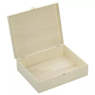 Houten box (kist) met geprofileerde voet 35x20x13cm (populieren triplex)