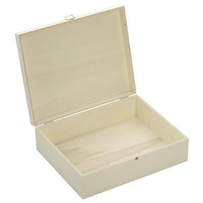 Houten box (kist) met geprofileerde voet 35x20x13cm (populieren triplex) Houten box (kist) met geprofileerde voet 35x20x13cm (populieren triplex)