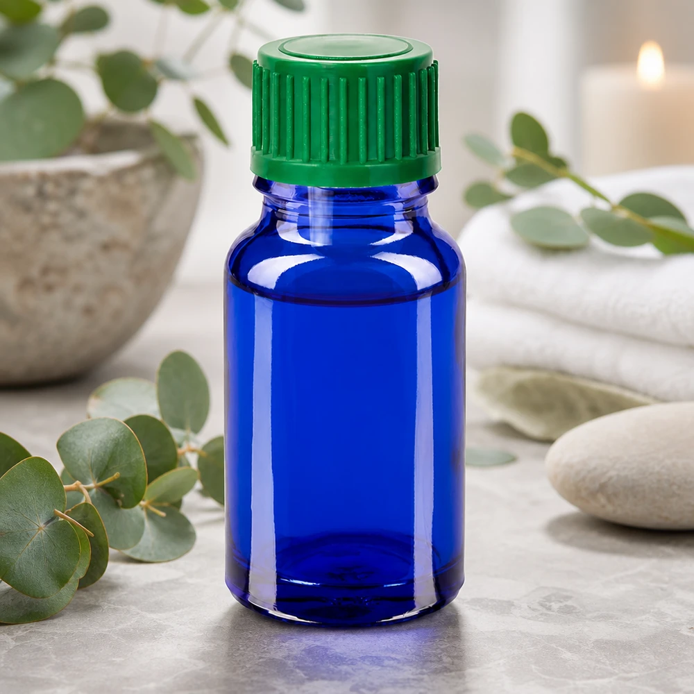 10ml Druppelflesje 0.8mm groen STD BlueLine UT18/10 Druppelflesje van 10 ml met UV-bescherming dankzij blauw glas en veilige groene dop