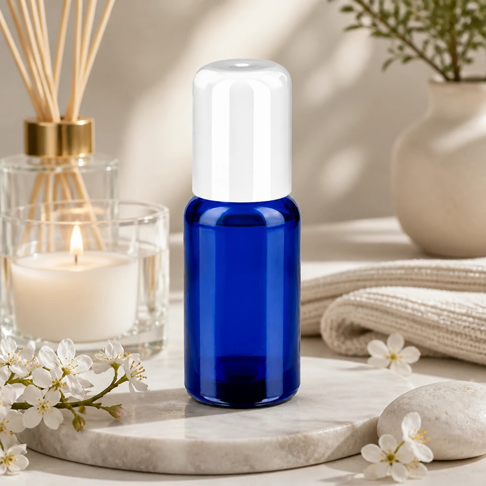 Navulbare glazen fles van 20 ml met roll-on systeem voor duurzame cosmeticaverpakkingen