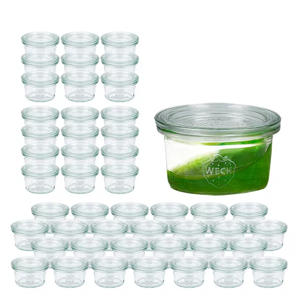 Set van 48 Weck bekers van 50 ml met 48 glazen deksels Set van 48 Weck bekers van 50 ml met 48 glazen deksels