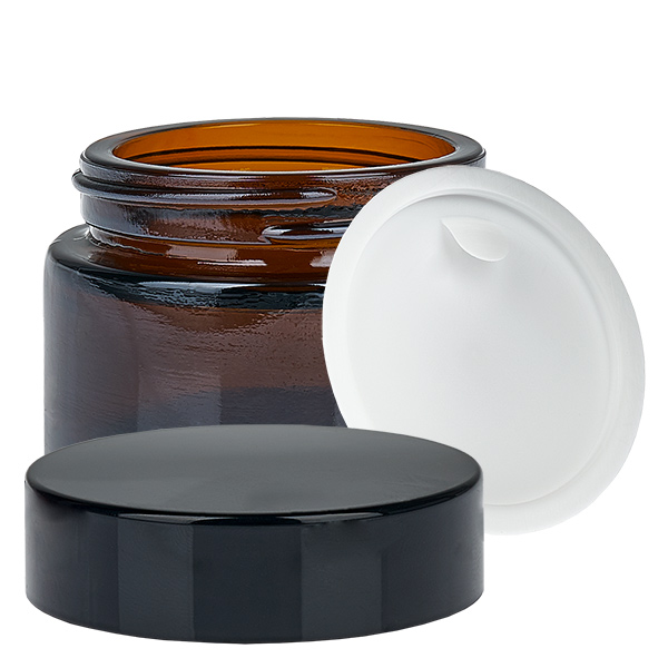 Glazen pot 30ml bruin met inlay deksel UNiTWIST Glazen pot 30ml bruin met inlay deksel UNiTWIST