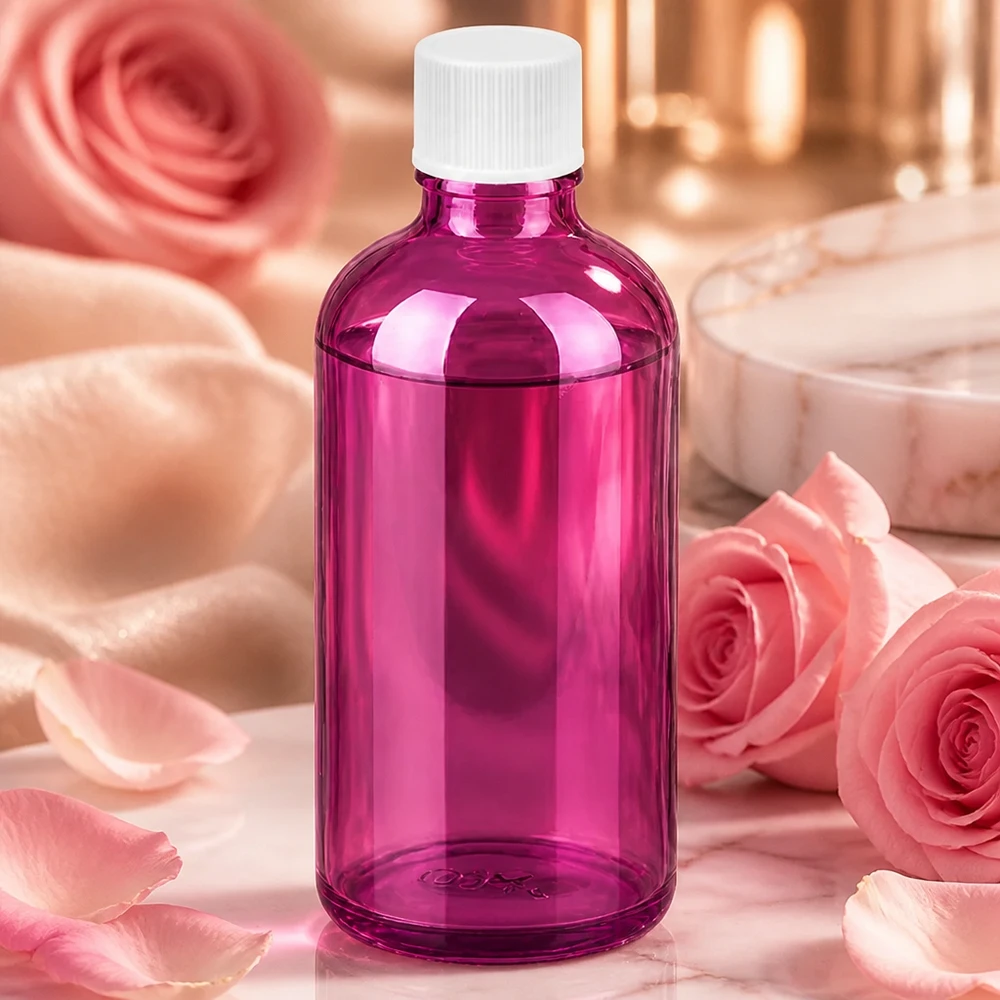 100ml fles 11mm schroefdop wit standaard PurpleLine UT18/100 Recyclebare paarse glazen fles 100ml milieuvriendelijk voor duurzame verpakking