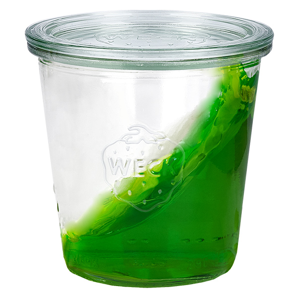 Set van 24 Weck bekers 290ml hoog, glazen deksels 1/5L Set van 24 Weck bekers 290ml hoog, glazen deksels 1/5L