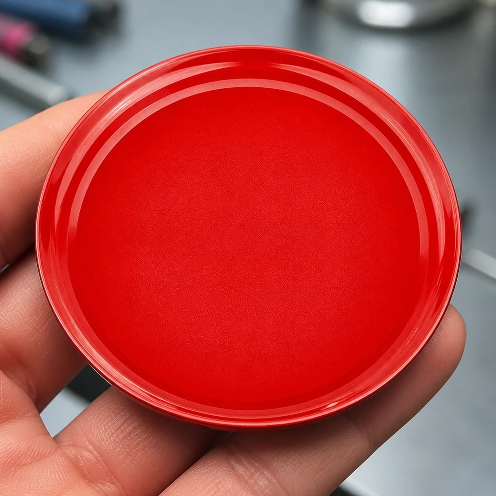 82 mm BasicSeal TO82 rode metalen dop UNiTWIST randprofiel twist-off-sluiting close-up