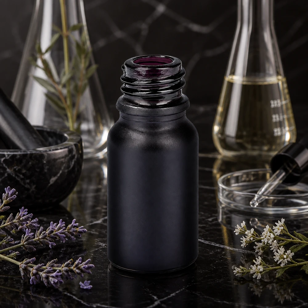 Handige 10ml apothekersfles BlackLine UT18/10 UNiTWIST met brede opening voor eenvoudig vullen
