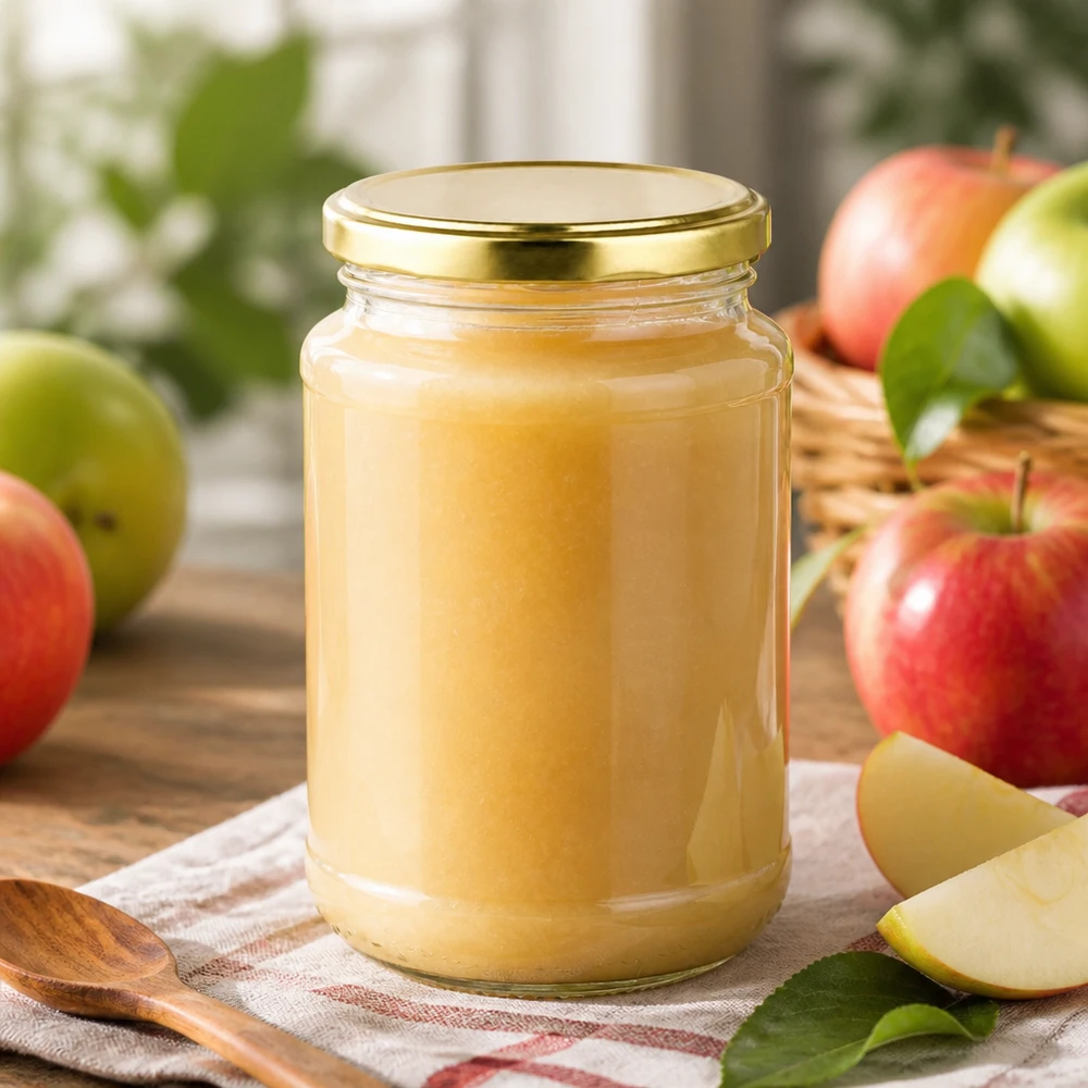 UNiTWIST-inmaakpot van 320 ml met BasicSeal-deksel in goud voor het inmaken van zelfgemaakte appelmoes