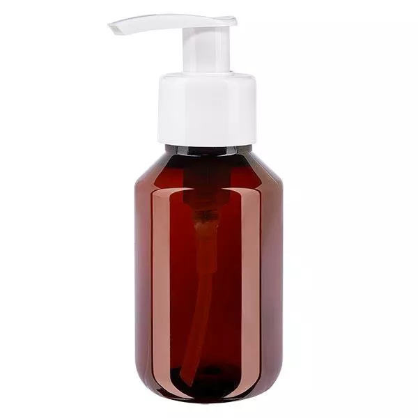 100 ml PET medicijnfles met wit dispenserpomp, standaard 100 ml PET medicijnfles met wit dispenserpomp, standaard