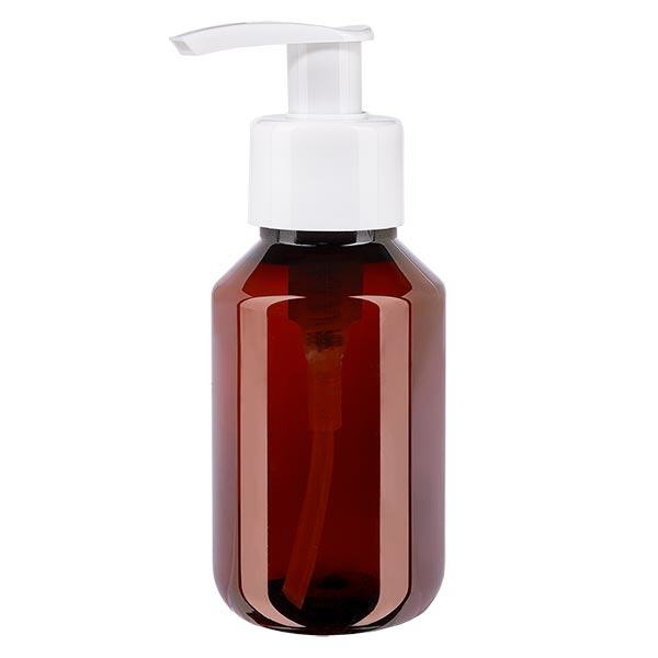 100 ml PET medicijnfles met wit dispenserpomp, standaard 100 ml PET medicijnfles met wit dispenserpomp, standaard