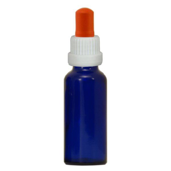 Pipetfles blauw 30ml, pipet wit/rood VR Pipetfles blauw 30ml, pipet wit/rood VR