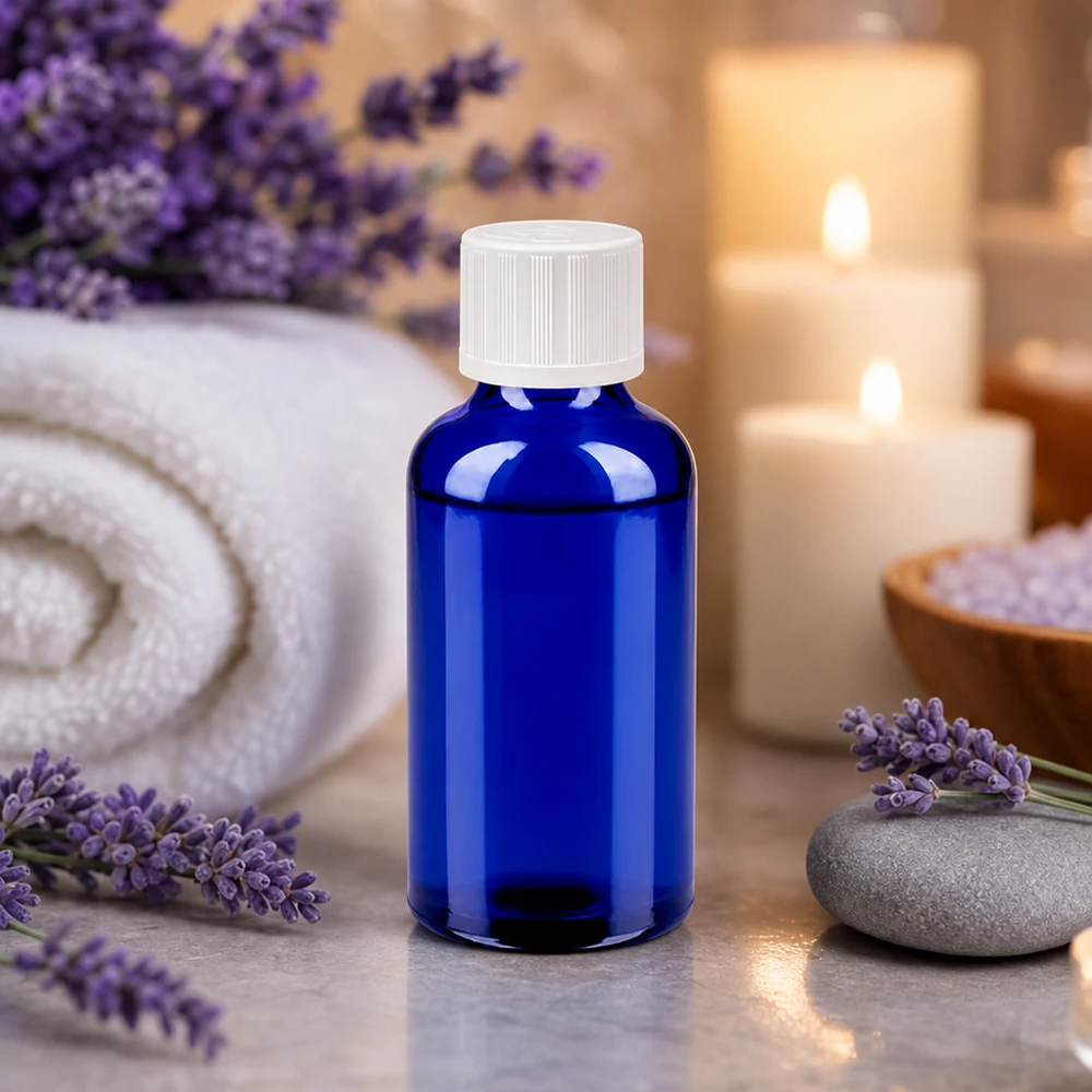 50ml fles 11mm SV w. STD KiSi BlueLine UT18/50 Professionele 50ml glazen fles met standaard schroefdraad voor laboratorium en cosmetica-industrie