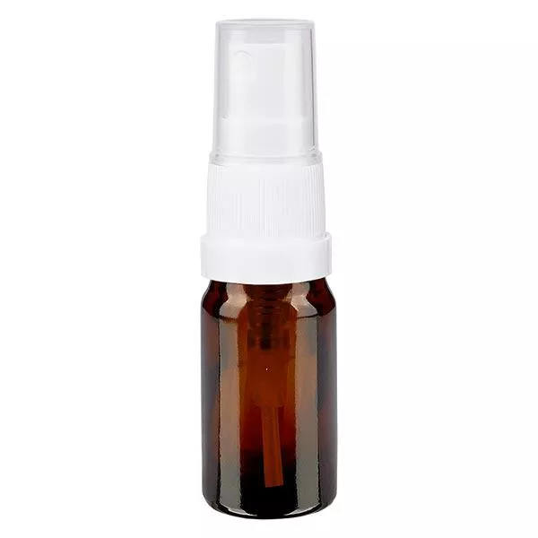 Bruin glazen flessen 5ml met wit pompverstuiver