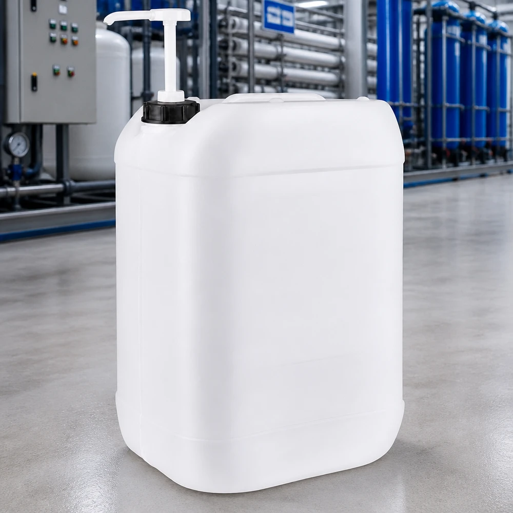 Robuuste, door de VN goedgekeurde jerrycan van 25 liter met pomp voor een veilige dosering