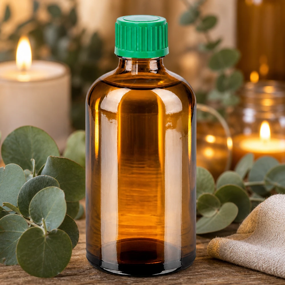 Milieuvriendelijke herbruikbare glazen fles van 100 ml met praktische schroefdop