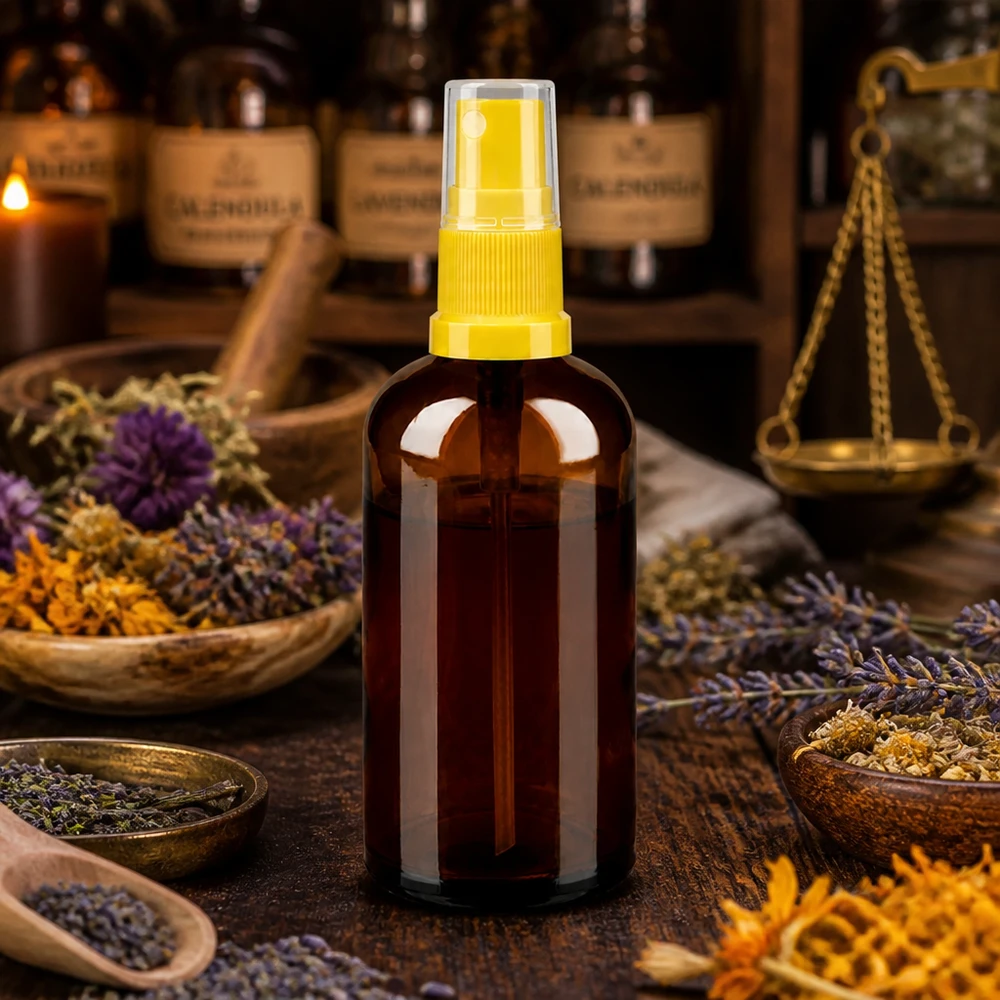 Handige glazen sprayflacon van 100 ml met betrouwbare pompverstuiver voor mobiele aromatherapie
