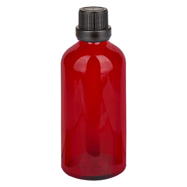 100 ml druppelfles 2 mm met garantiesluiting (OV) RedL. UT18/30 UNiTWIST 100 ml druppelfles 2 mm met garantiesluiting (OV) RedL. UT18/30 UNiTWIST