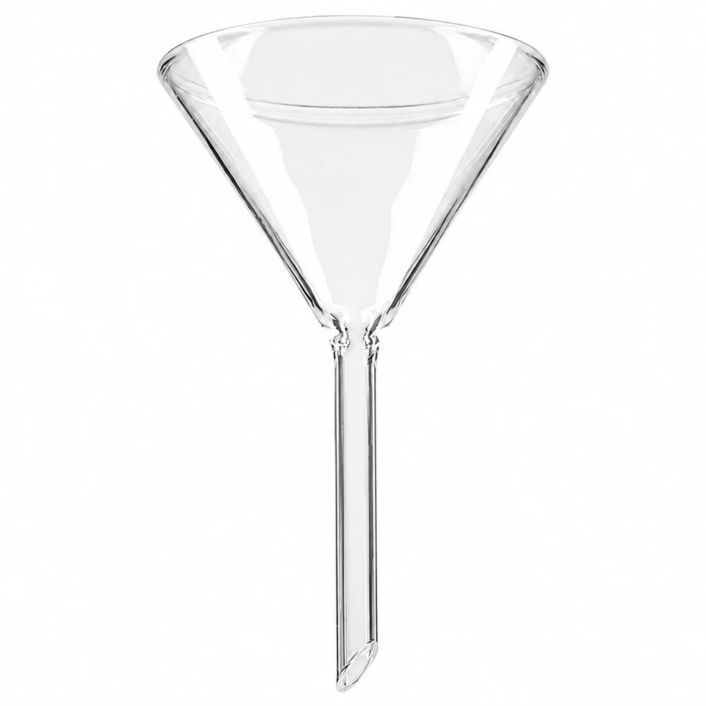 Borosilicaat trechter 75 mm diameter met een hoek van 60 graden voor laboratoriumtoepassingen
