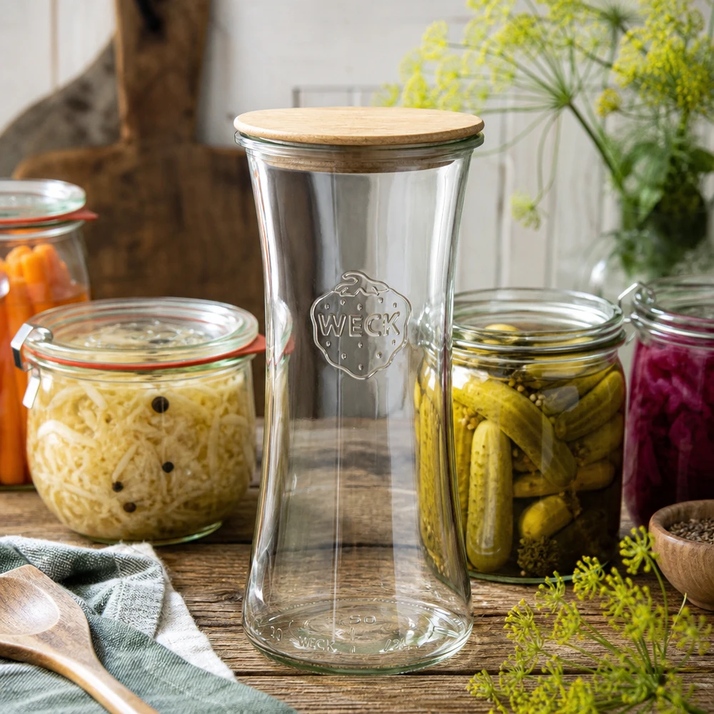 700ml delicatessenglas WECK RR80 met hout deksel 700ml delicatessenglas WECK RR80 met hout deksel
